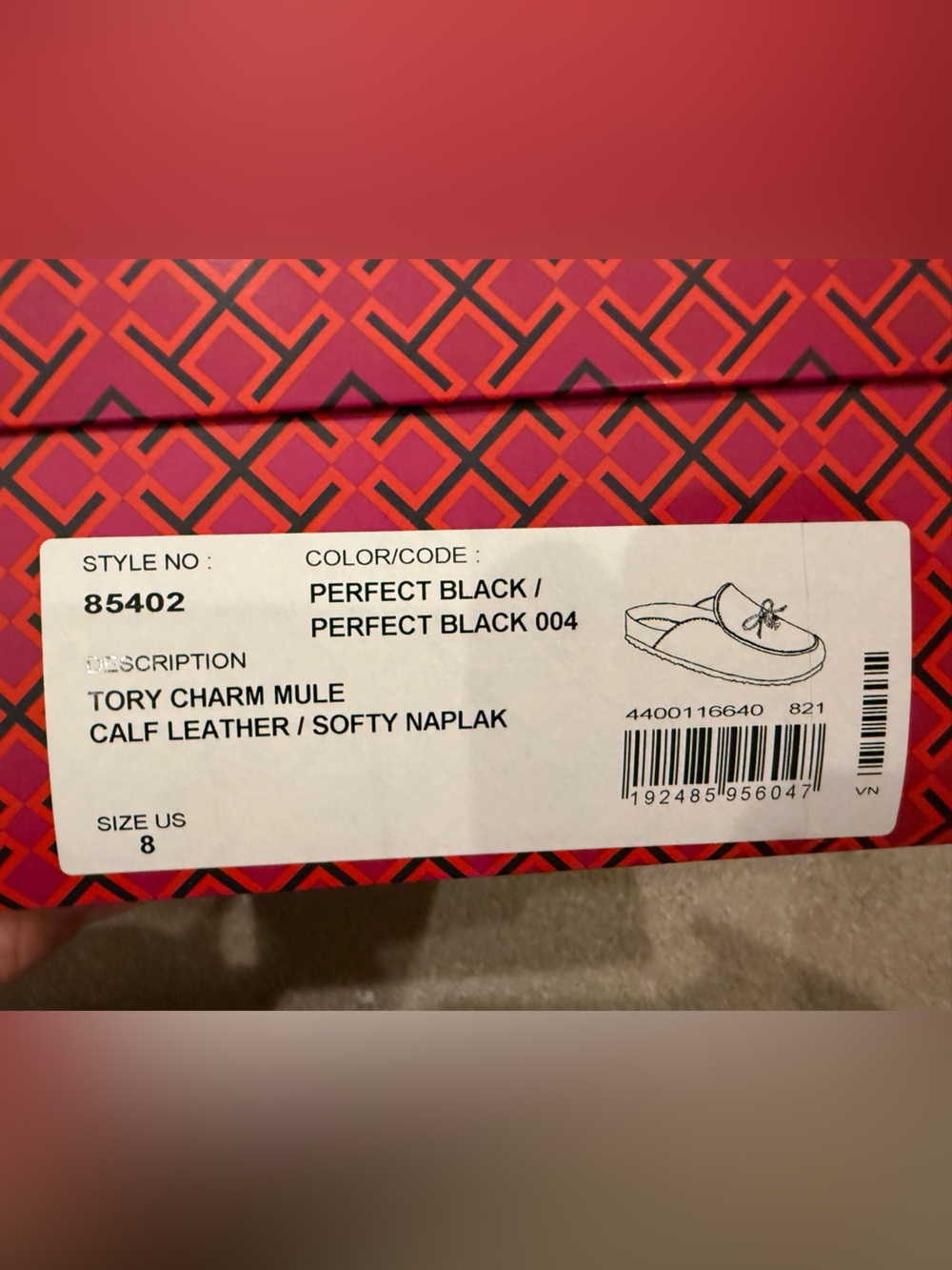 Tory Burch Black Leather Slip-On Mules with Gold Logo Accents - Picture 5 of 5
